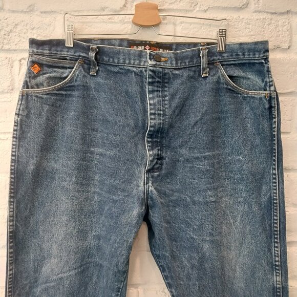 Wrangler FR Jeans Mens 42x34 Blue Flame Resistant 13MWZ Original Fit ARC Denim, - Picture 3 of 13